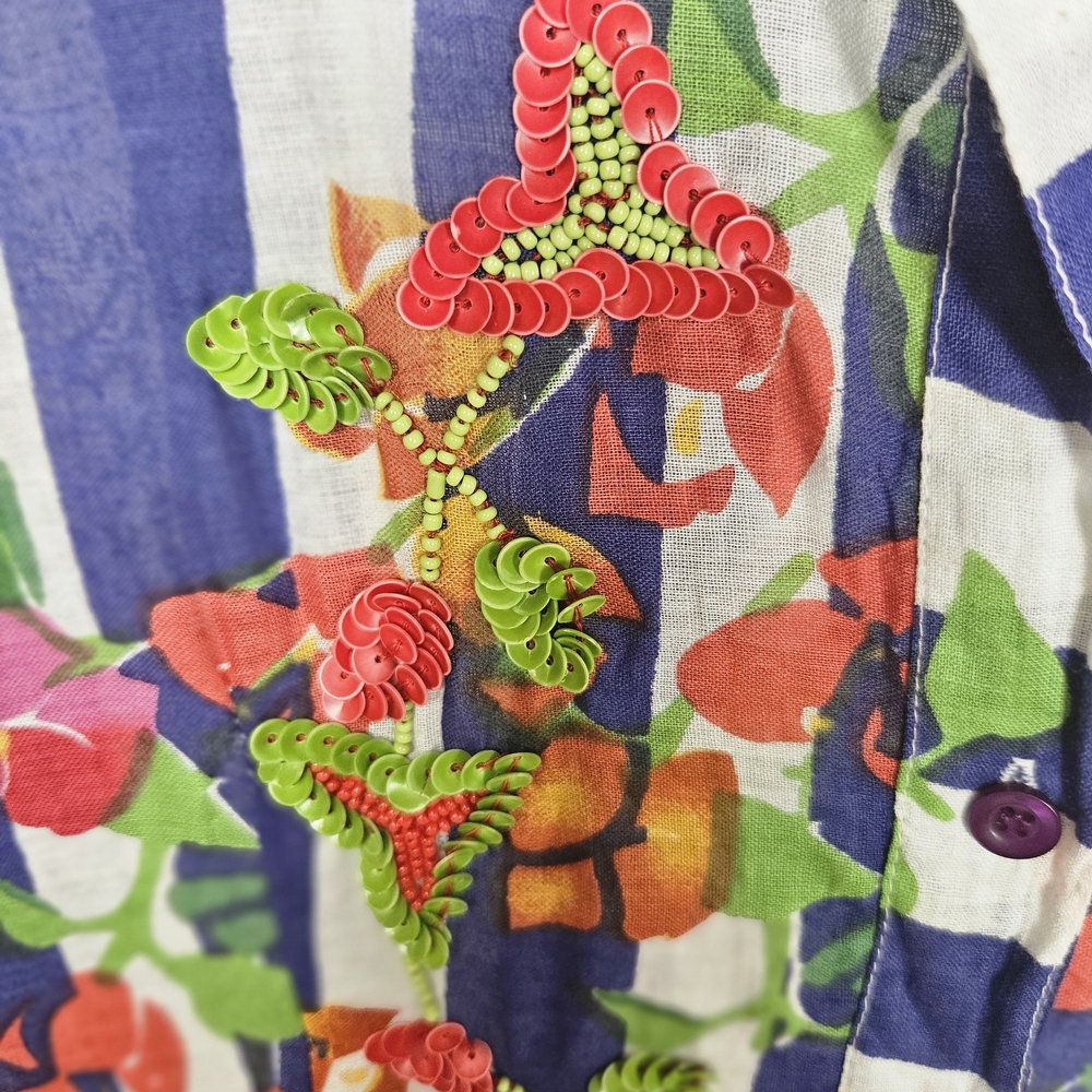 Striped Floral Women's Dress - Picture 3 of 8
